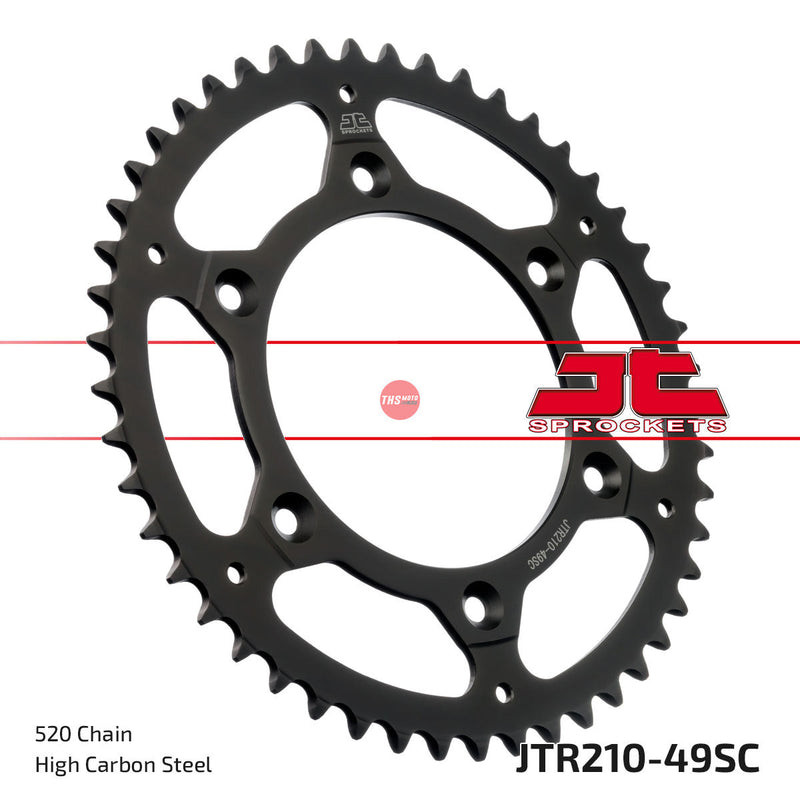 JT Steel Self Cleaning 49 Tooth Rear Motorcycle Sprocket JTR210.49SC