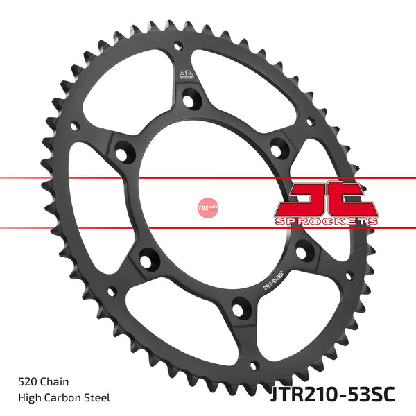 JT Steel Self Cleaning 53 Tooth Rear Motorcycle Sprocket JTR210.53SC