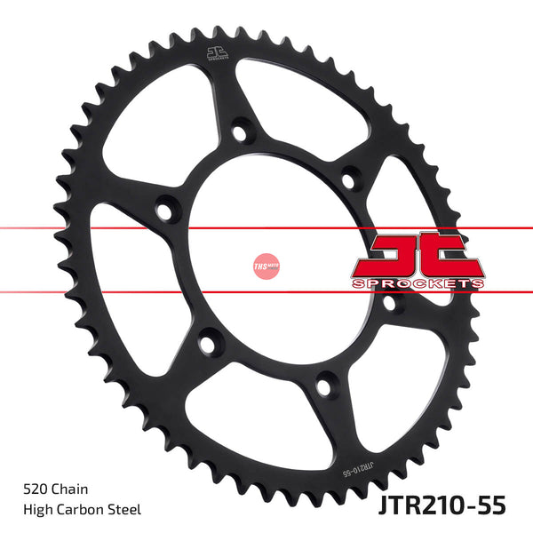 JT Steel 55 Tooth Rear Motorcycle Sprocket JTR210.55