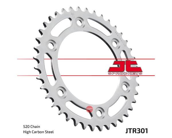 JT Steel 40 Tooth Rear Motorcycle Sprocket JTR301.40