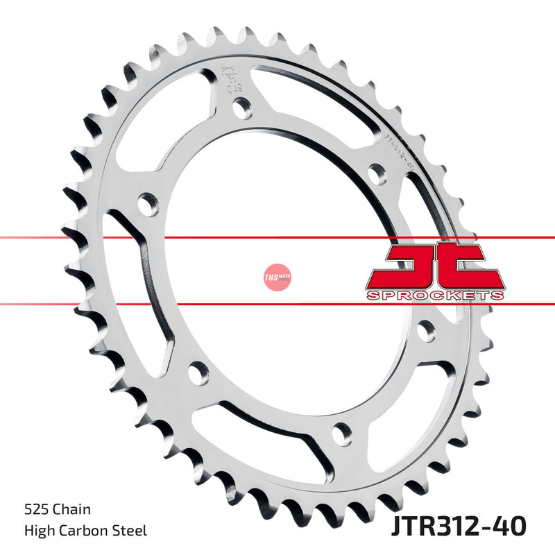 JT Steel 40 Tooth Rear Motorcycle Sprocket JTR312.40