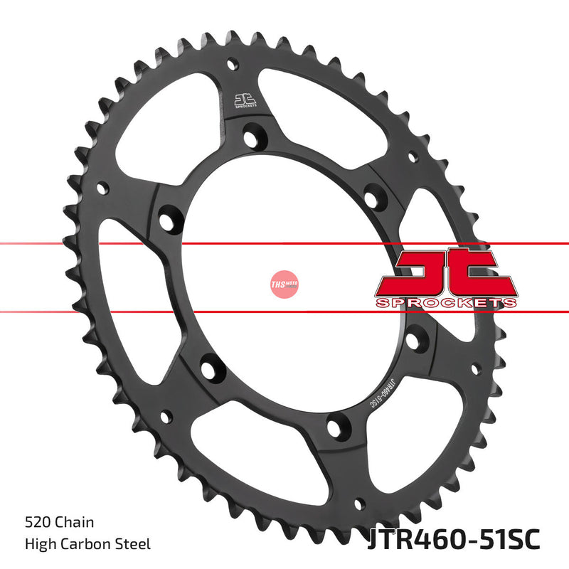 JT Steel Self Cleaning 51 Tooth Rear Motorcycle Sprocket JTR460.51SC