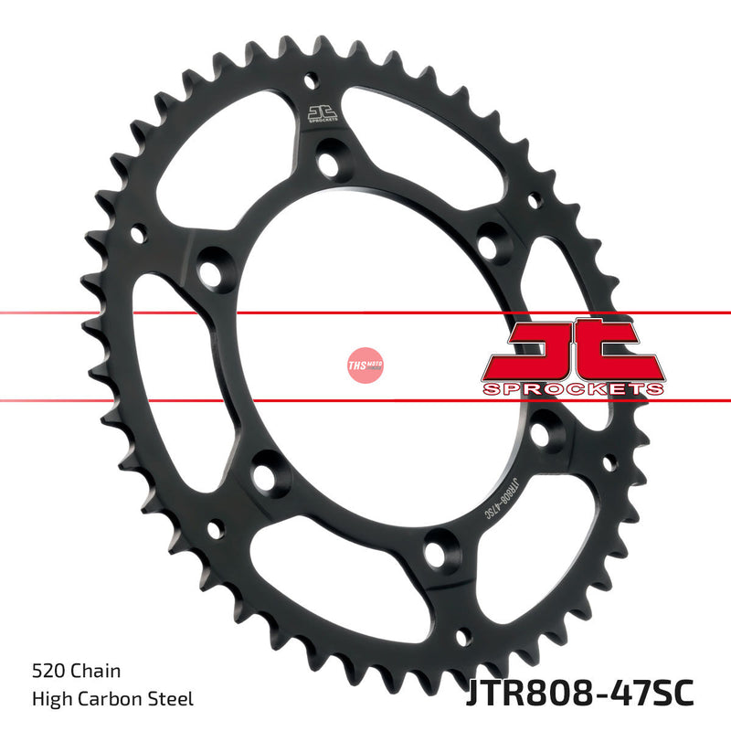 JT Steel Self Cleaning 47 Tooth Rear Motorcycle Sprocket JTR808.47SC