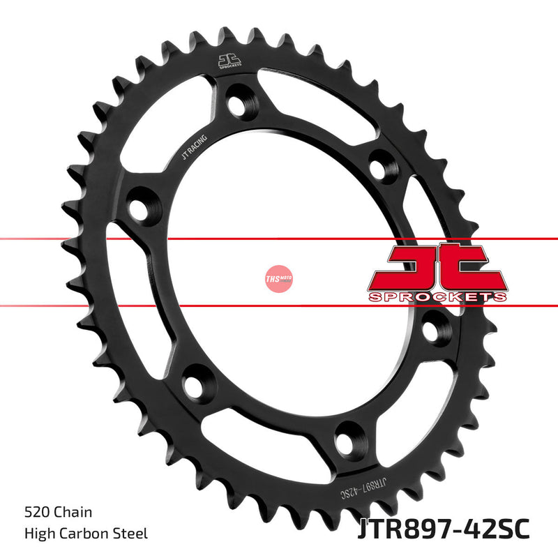 JT Steel Self Cleaning 42 Tooth Rear Motorcycle Sprocket JTR897.42SC