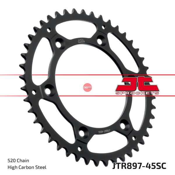 JT Steel Self Cleaning 45 Tooth Rear Motorcycle Sprocket JTR897.45SC