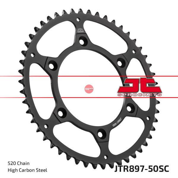 JT Steel Self Cleaning 50 Tooth Rear Motorcycle Sprocket JTR897.50SC