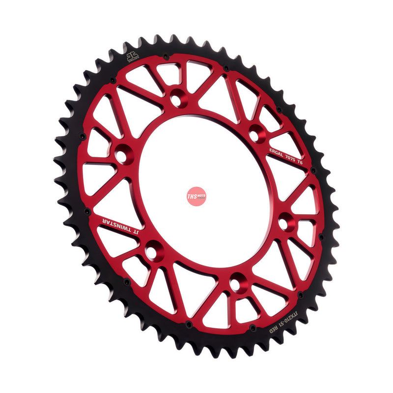 JT TwinStar Red 51 Tooth Rear Motorcycle Sprocket JTX210.51RED