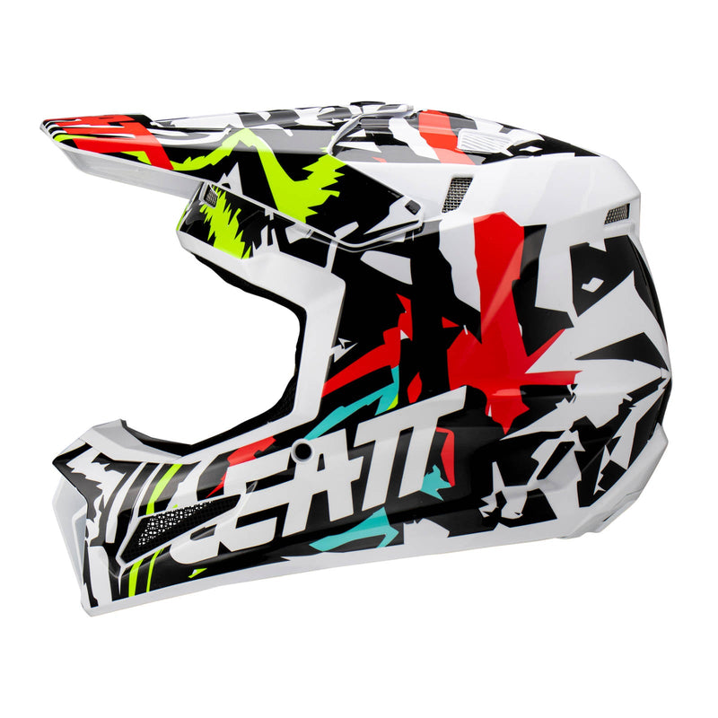 Leatt 2023 Junior 3.5 Motorcycle Helmet - Zebra Size YM