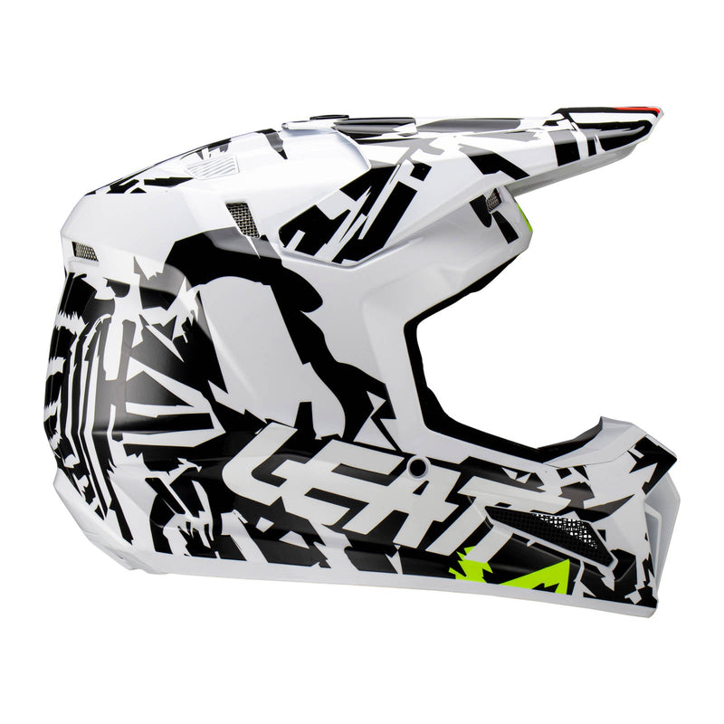 Leatt 2023 Junior 3.5 Motorcycle Helmet - Zebra Size YM