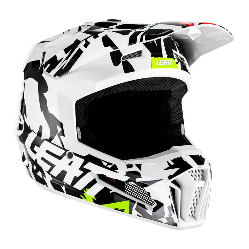 Leatt 2023 Junior 3.5 Motorcycle Helmet - Zebra Size YM