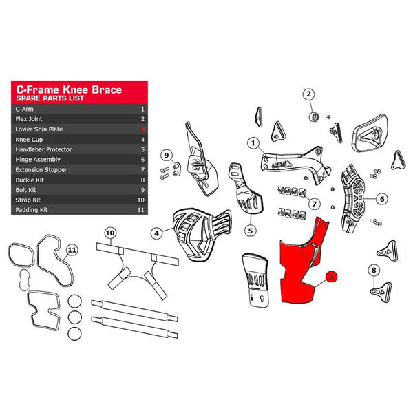 LOWER SHIN PLATE C-FRAME CARBON RIGHT