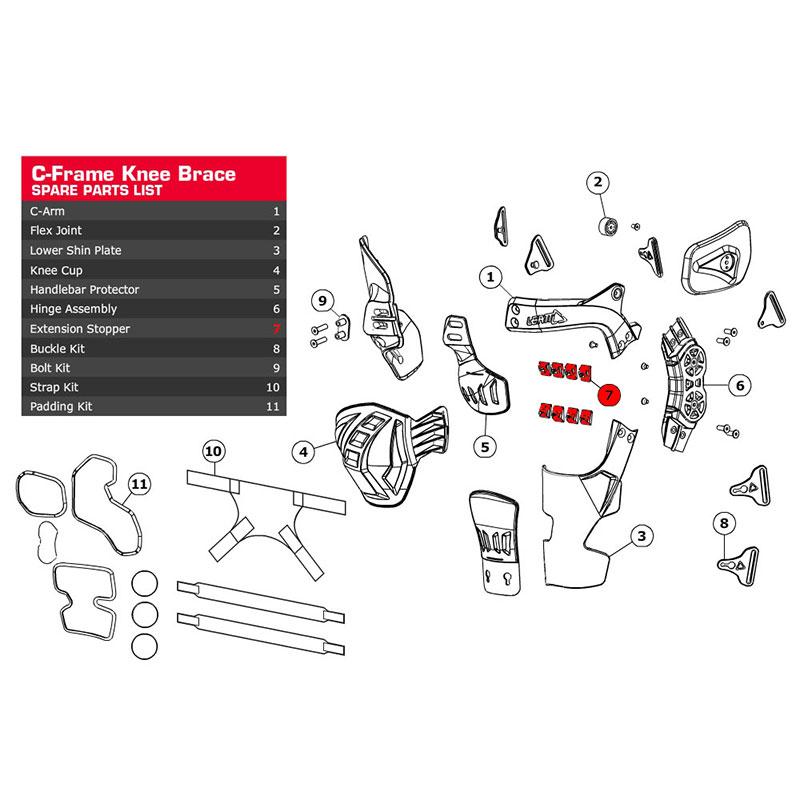 EXTENSION STOPPER KIT C-FRAME CARBON PAIR