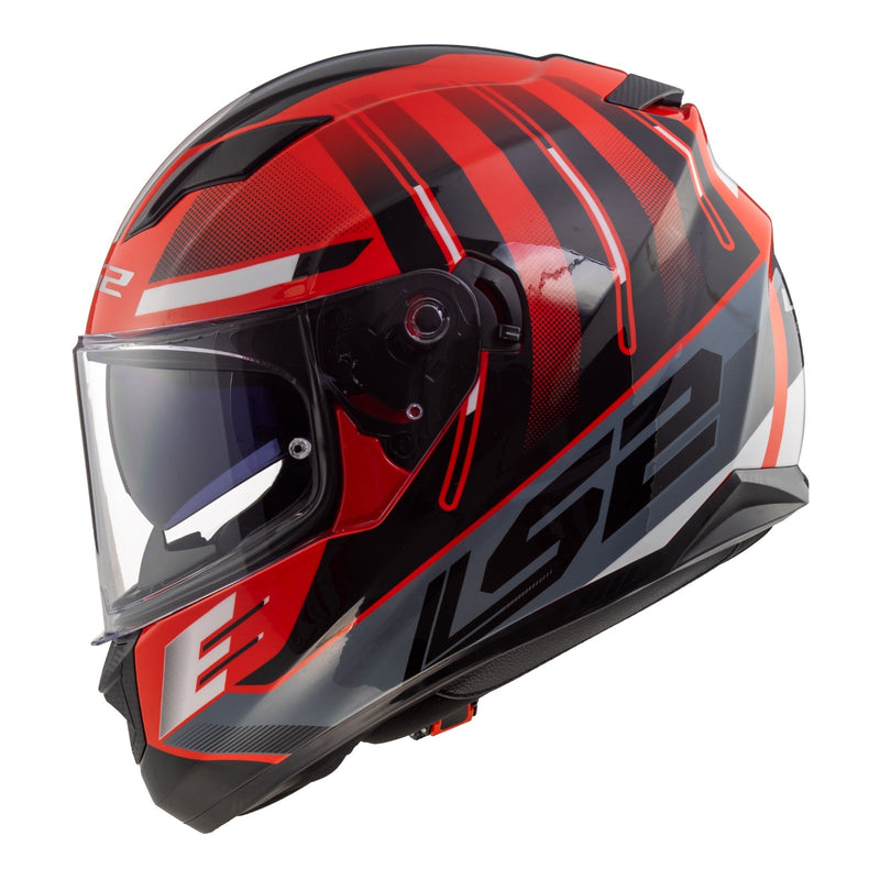 LS2 FF320 Stream Evo Shadow - Red / White Road Helmet Size XS 54cm