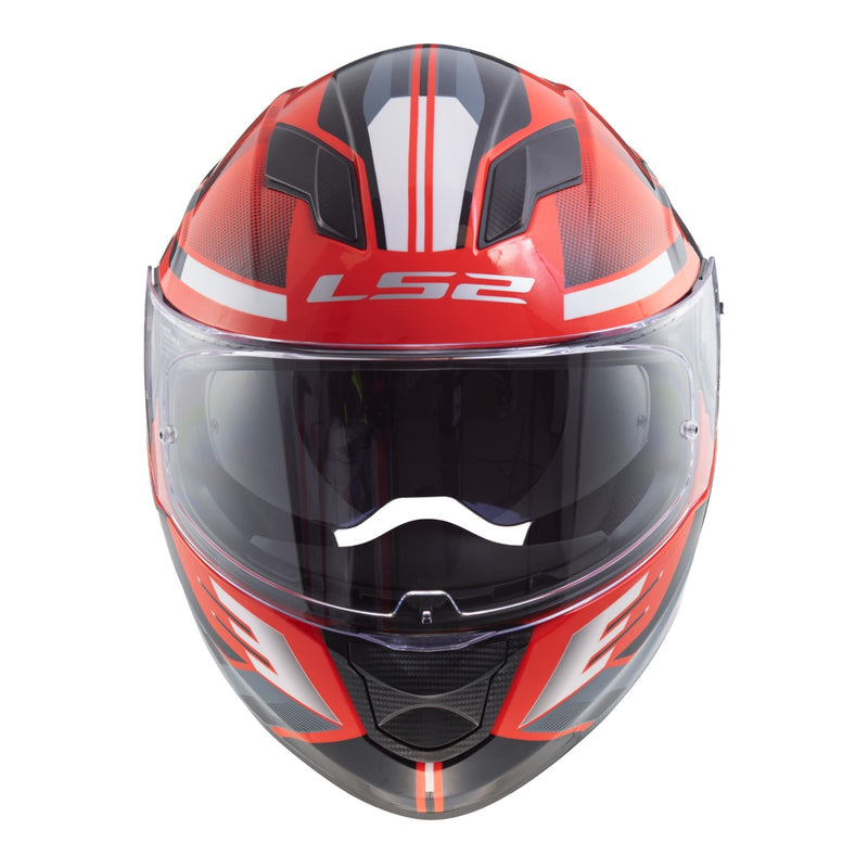 LS2 FF320 Stream Evo Shadow - Red / White Road Helmet Size XS 54cm