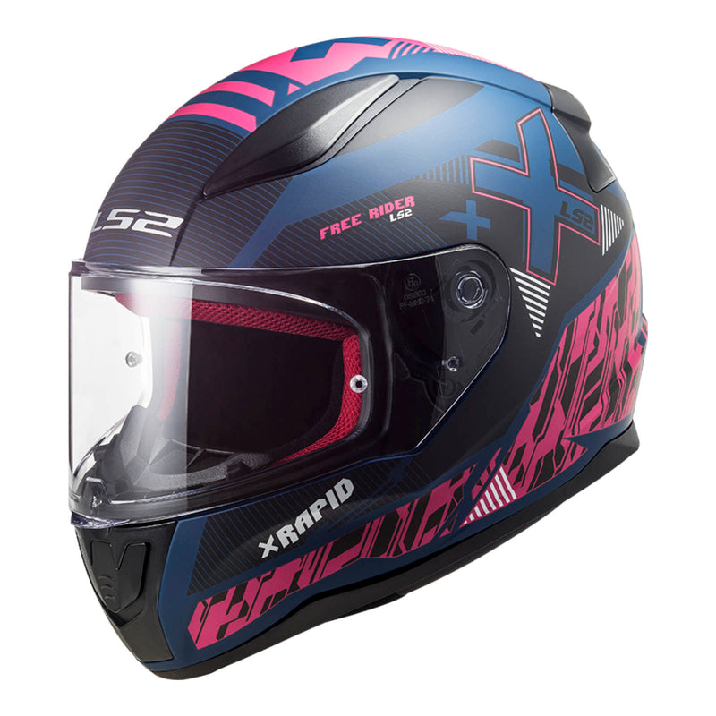 LS2 Helmets FF353 Rapid Xtreet Blue Purple 2XL 63cm 64cm