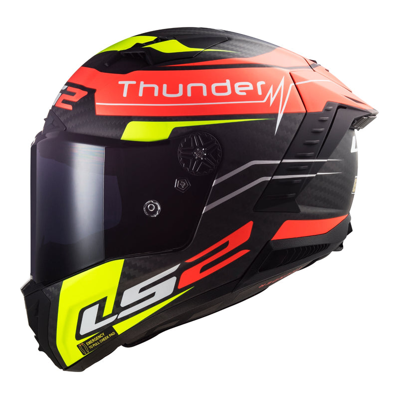 LS2 FF805 Thunder Attack - Matte Red / Hi-Vis Yellow Road Helmet Size 2XL 64cm