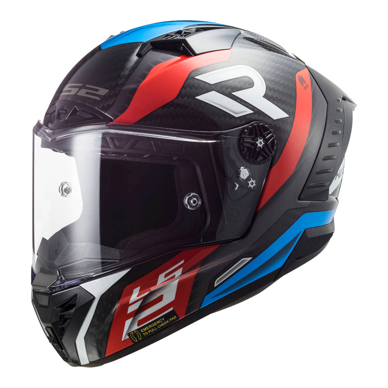 LS2 Helmets FF805C Thunder Carbon Supra Red blu 6K XS 53cm 54cm