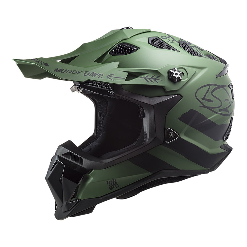 LS2 MX700 SUBVERTER EVO HELMET MATTE GREEN BLACK Size 2XL 63cm 64cm