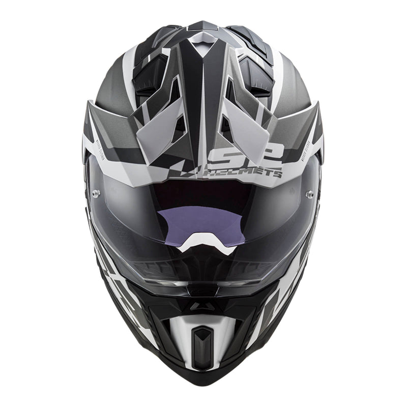 LS2 MX701 Explorer Alter Motorcycle Helmet HPFC 06 - Matte Black / White Size Medium 57 58cm