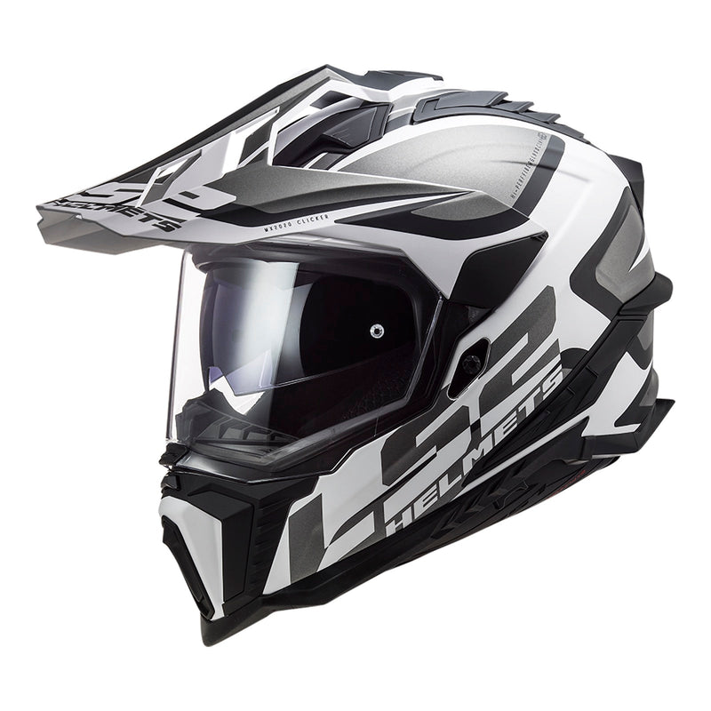 LS2 MX701 Explorer Alter Motorcycle Helmet HPFC 06 - Matte Black / White Size Medium 57 58cm