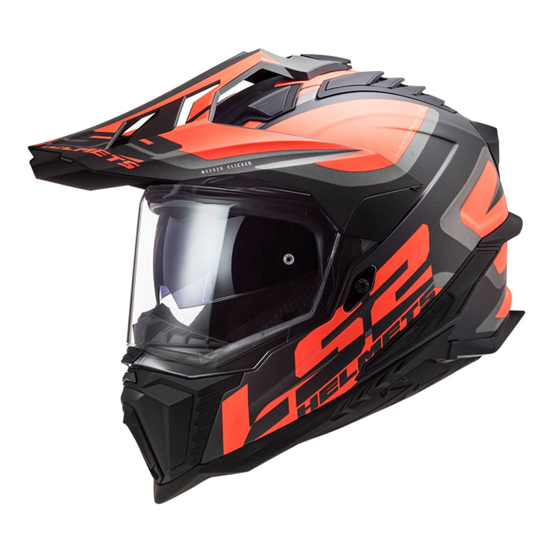 LS2 MX701 Explorer Alter Helmet Matte Black Orange Size Large 59 60cm