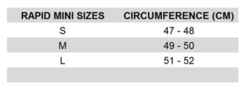 Rapid Mini Size Chart