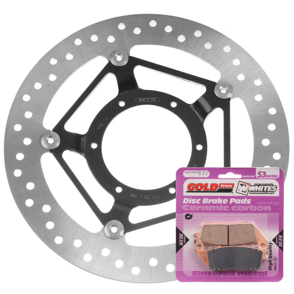 Whites Brake Rotor & Pad Front Kit - Honda CBR250R 11-15