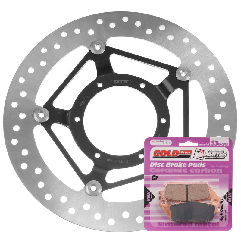 Whites Brake Rotor & Pad Front Kit - Honda CBR250R 11-15