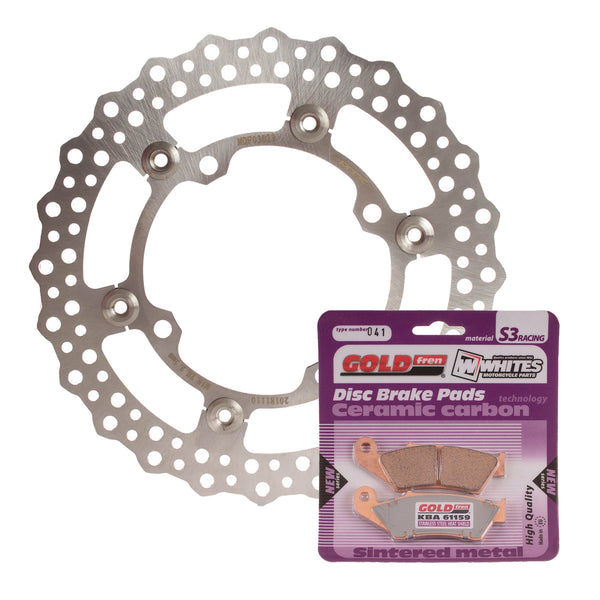 BRAKE ROTOR & PAD FRONT KIT - KAW KX250F 06-14 - WAVE