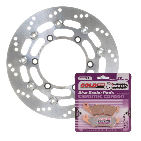 Whites Brake Rotor & Pad Front Kit - Suzuki DR650SE 96-20