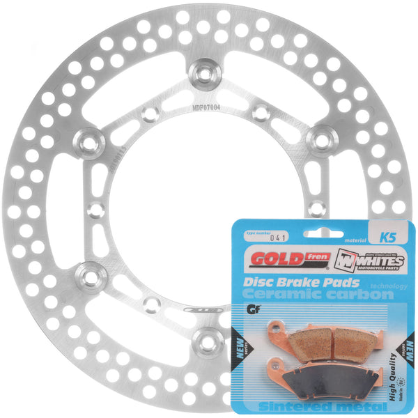 Whites Brake Rotor & Pad Front Kit - Suzuki RM125 96-11