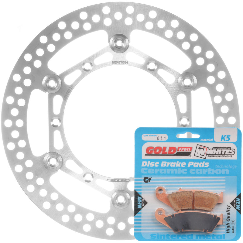 Whites Brake Rotor & Pad Front Kit - Suzuki RM125 96-11