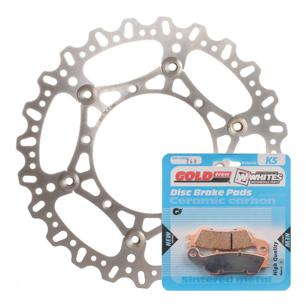 BRAKE ROTOR & PAD FRONT KIT - YAM YZ450F 16-19 - WAVE