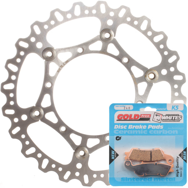 Whites Brake Rotor & Pad Front Kit - Yamaha YZ125 17-20