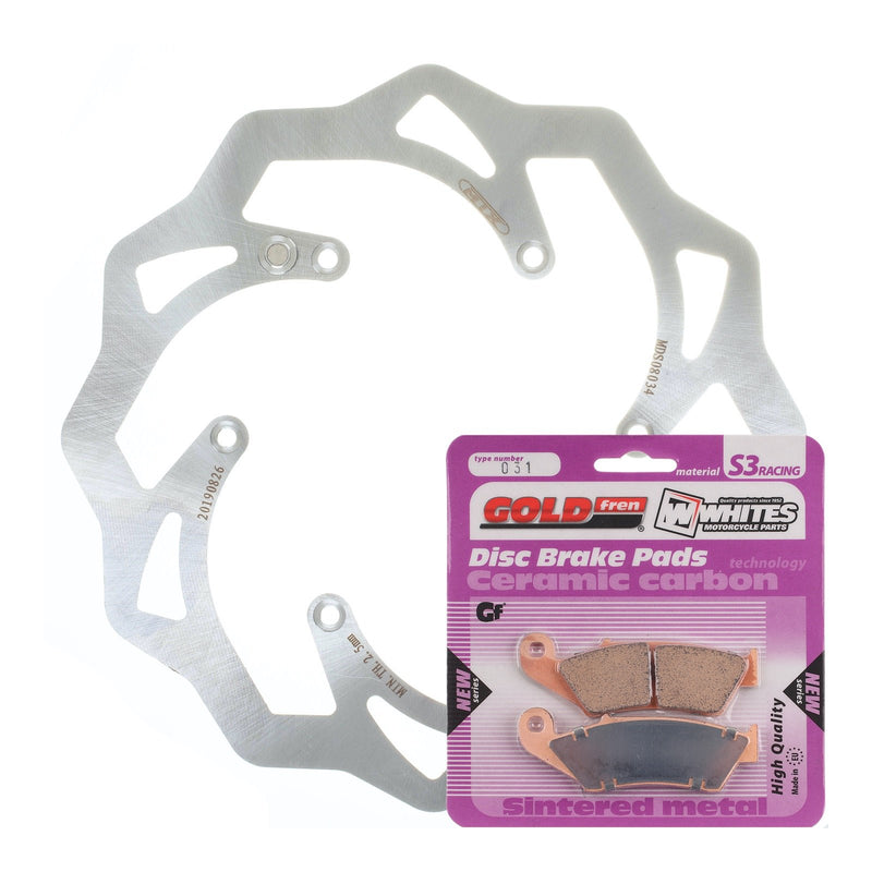 BRAKE ROTOR & PAD FRONT KIT - KTM 350 EXC-F 11-19 - WAVE