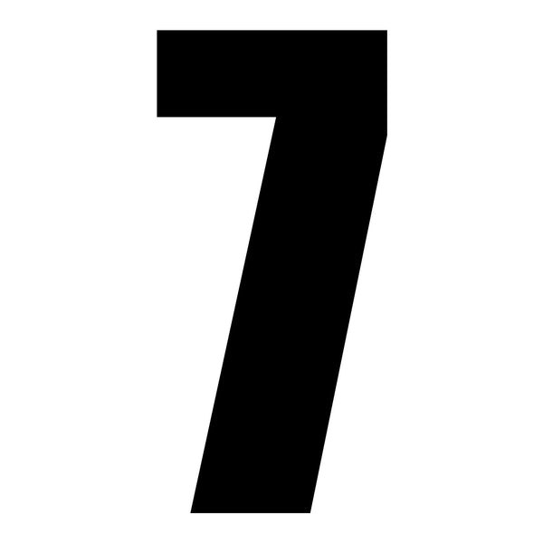 Whites Race Number 6in Vinyl #7 Black Packet Of 10