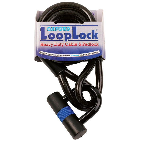 OXFORD LOOP LOCK 15 CABLE & PADLOCK (2.0M X 15mm)