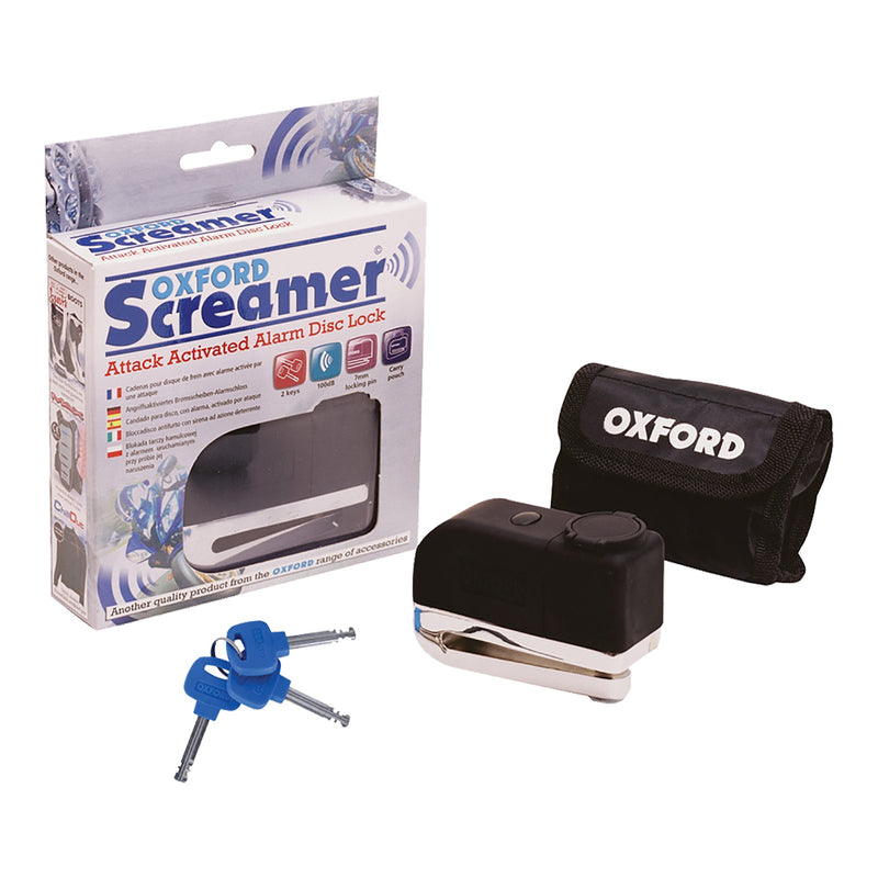 OXFORD SCREAMER 100db ALARM DISC LOCK CHR/BLK