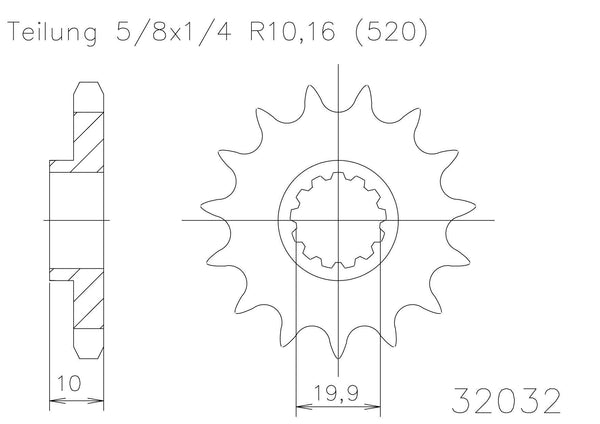 Moto Master Sprocket Front 13T 13 Tooth