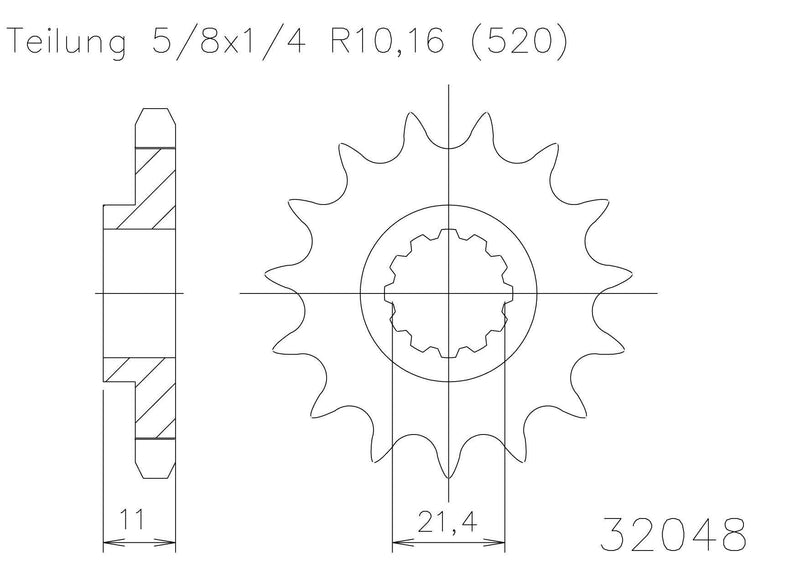 Moto Master Sprocket Front 14T 14 Tooth