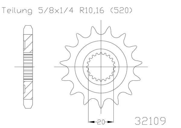 Moto Master Sprocket Front 13T 13 Tooth