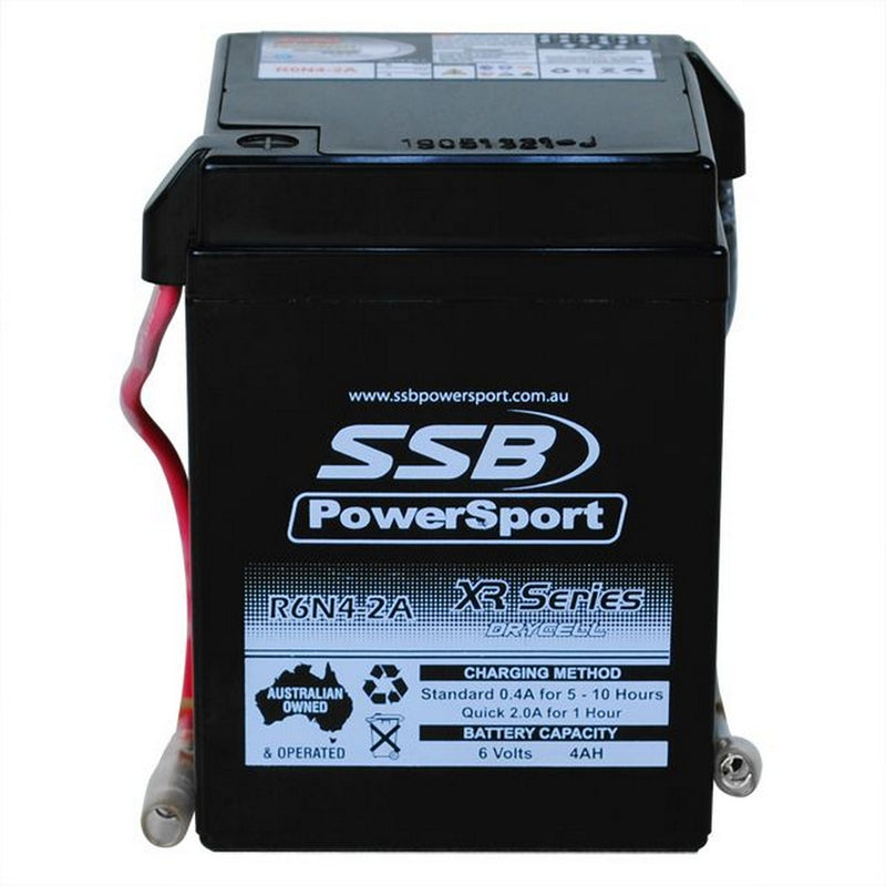 Super Start Motorcycle And Powersports Battery (Y6N4-2A) Agm 6V 4Ah By Ssb High Performance