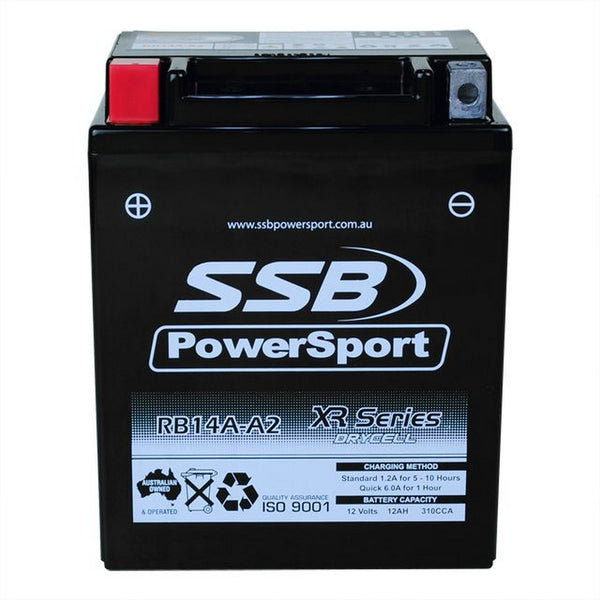 Super Start Motorcycle And Powersports Battery (Yb14A-A2) Agm 12V 12Ah 310Cca By Ssb High Performance