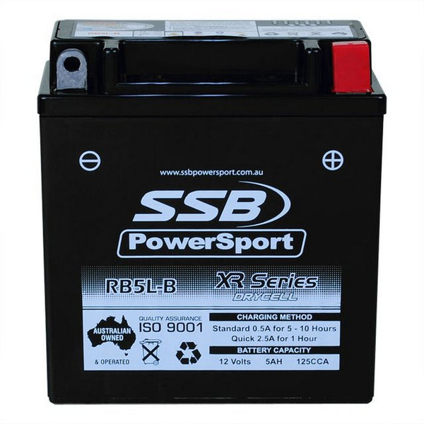 Super Start Motorcycle And Powersports Battery (Yb5L-B) Agm 12V 5Ah 125Cca By Ssb High Performance