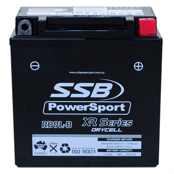 Super Start Motorcycle And Powersports Battery (Yb9L-B) Agm 12V 9Ah 200Cca By Ssb High Performance