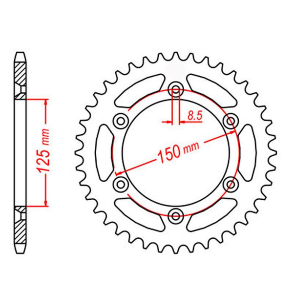 Rk RK 897 Alloy Rear Sprocket #520 - Gold 48T