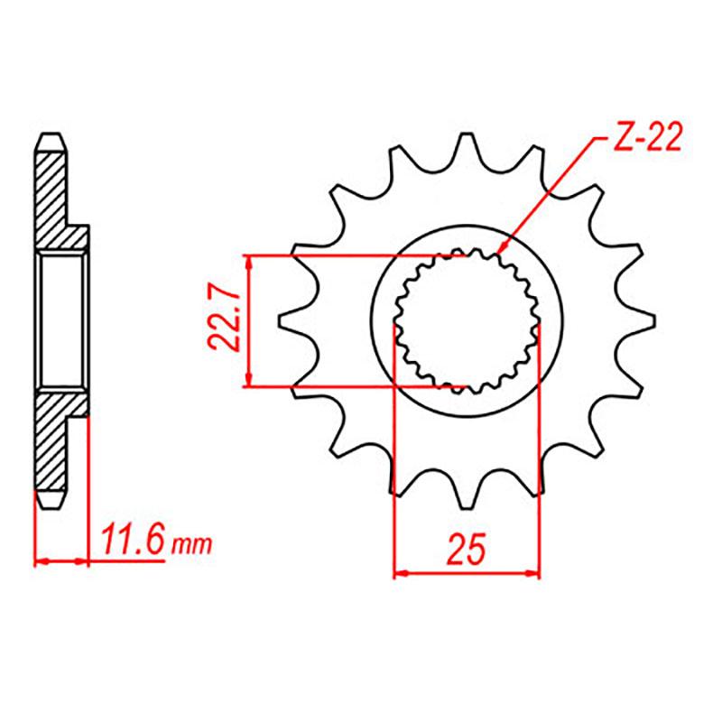 SPKT FRONT RK STEEL 3221 12T