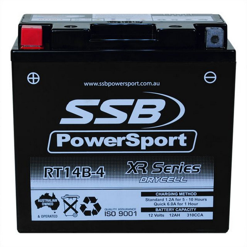 Super Start Motorcycle And Powersports Battery (Yt14B-4) Agm 12V 1.2Ah 310Cca By Ssb High Performance