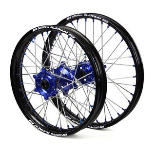 SM Pro Wheel Set  Front & Rear Blue Hubs Black Rims Winner of Australian