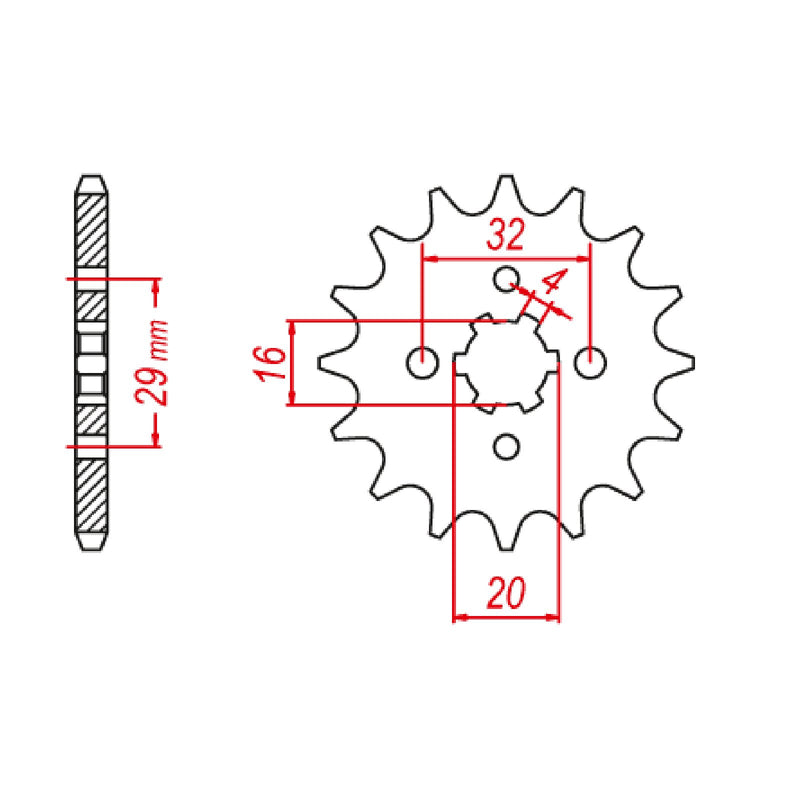 SPKT FRONT OE STEEL 1425 12T